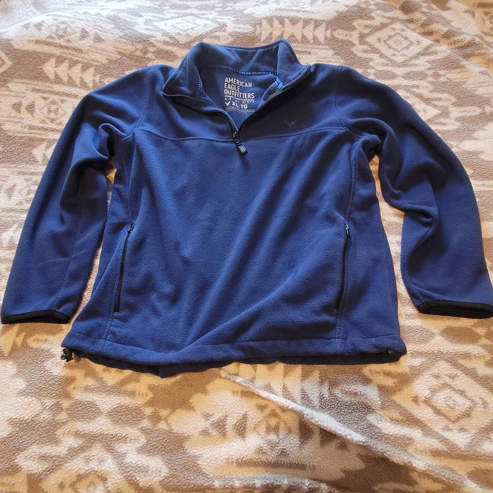 American Eagle Outfitters Blue Fleece Pullover